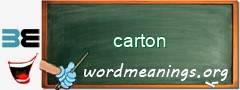 WordMeaning blackboard for carton